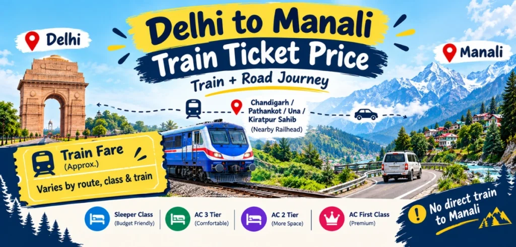 Delhi to Manali Train Ticket Price: Complete 2025-2026 Booking Guide Delhi to Manali Train Ticket Price