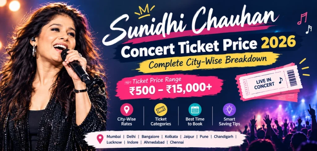 Sunidhi Chauhan Concert Ticket Price 2026: Complete City-Wise Breakdown Sunidhi Chauhan Concert Ticket Price